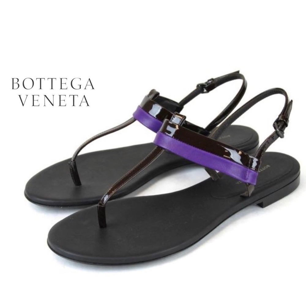 BOTTEGA VENETA - Patent Leather Thong sandal, 9.5